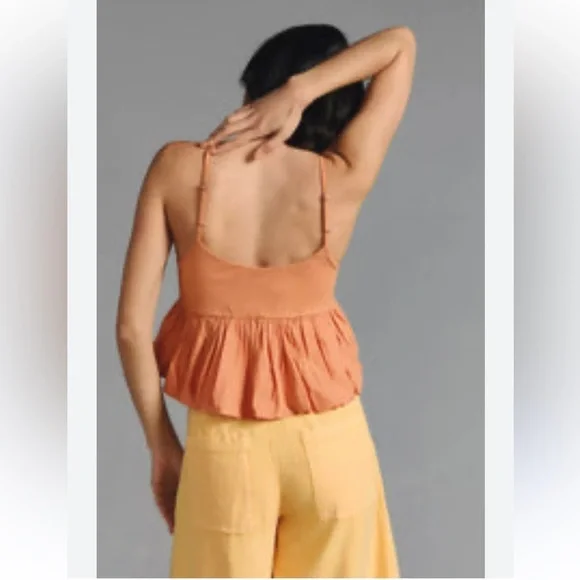 Maeve Anthropologie Ruffled
Bubble-Hem cotton Cropped Cami Tank sz L preloved - Picture 2 of 8